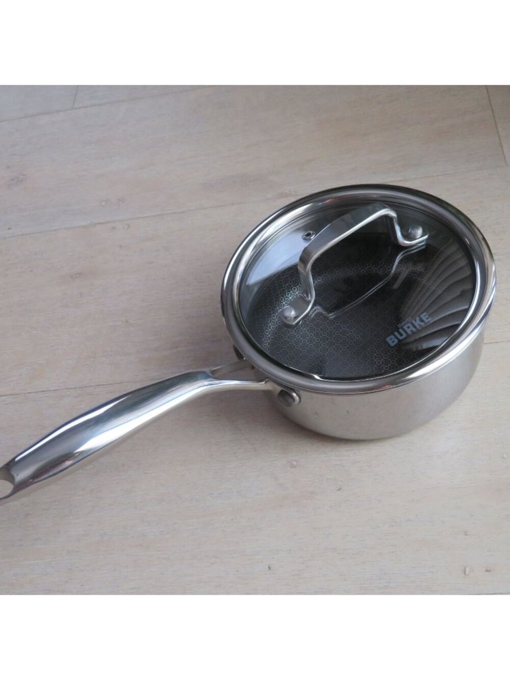 DAVID BURKE Geo Clad Tri-ply Stainless Steel 1.5-Qt 6.5" Saucepan With Lid